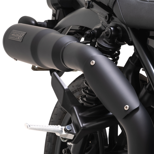 VANCE & HINES Hi-Output Slip-On Muffler for motorcycles, shiny chrome finish, showcasing the sleek exhaust design.