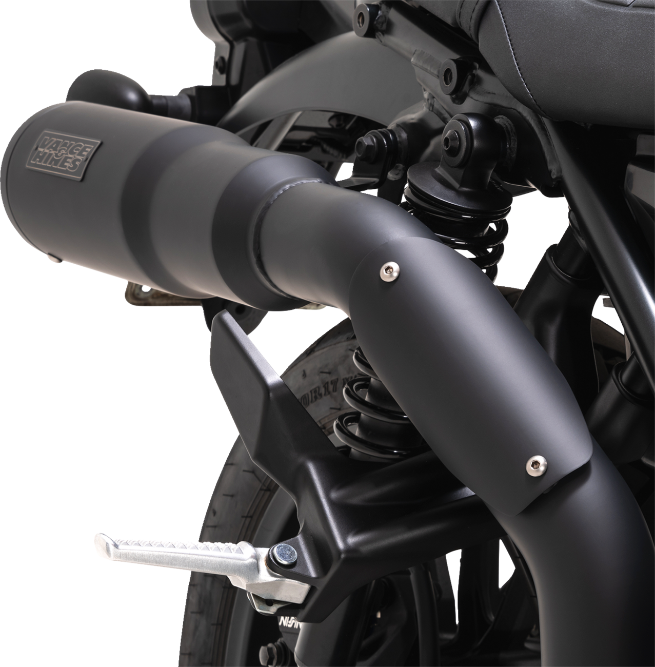 Vance & Hines Hi-Output Slip-On Muffler for motorcycles, showcasing the polished chrome finish and sleek design.