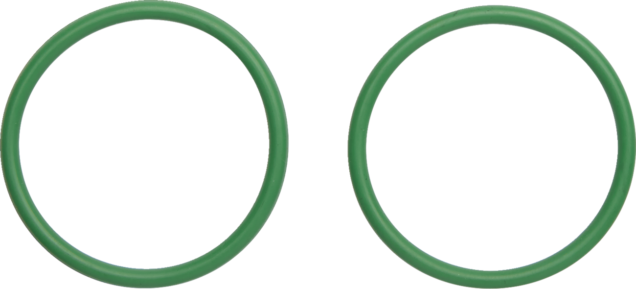 FMF Exhaust O-Rings 014890 for motorcycle exhaust systems, showing black rubber seals and metal fittings in close-up image.