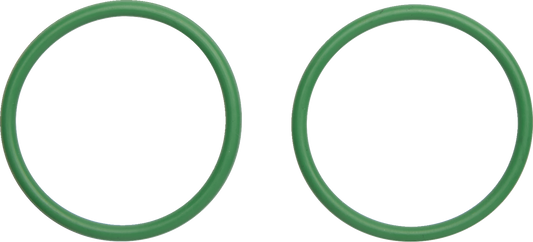 FMF Exhaust O-Rings 014890 for motorcycle exhaust systems, showing black rubber seals and metal fittings in close-up image.