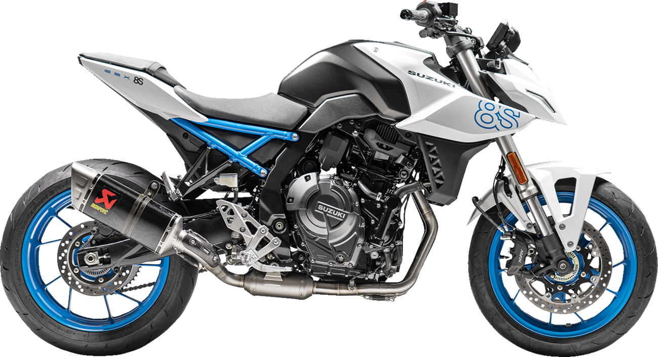 AKRAPOVIC Racing Line exhaust system for Suzuki S-S8R1-EEC, lightweight performance upgrade with stainless steel construction.