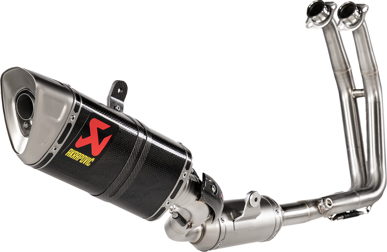 AKRAPOVIC Racing Line exhaust system for Suzuki S-S8R1-EEC, lightweight performance upgrade, shown installed on motorcycle.