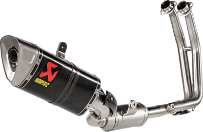 AKRAPOVIC Racing Line exhaust system for Suzuki S-S8R1-EEC, lightweight performance upgrade, shown installed on motorcycle.