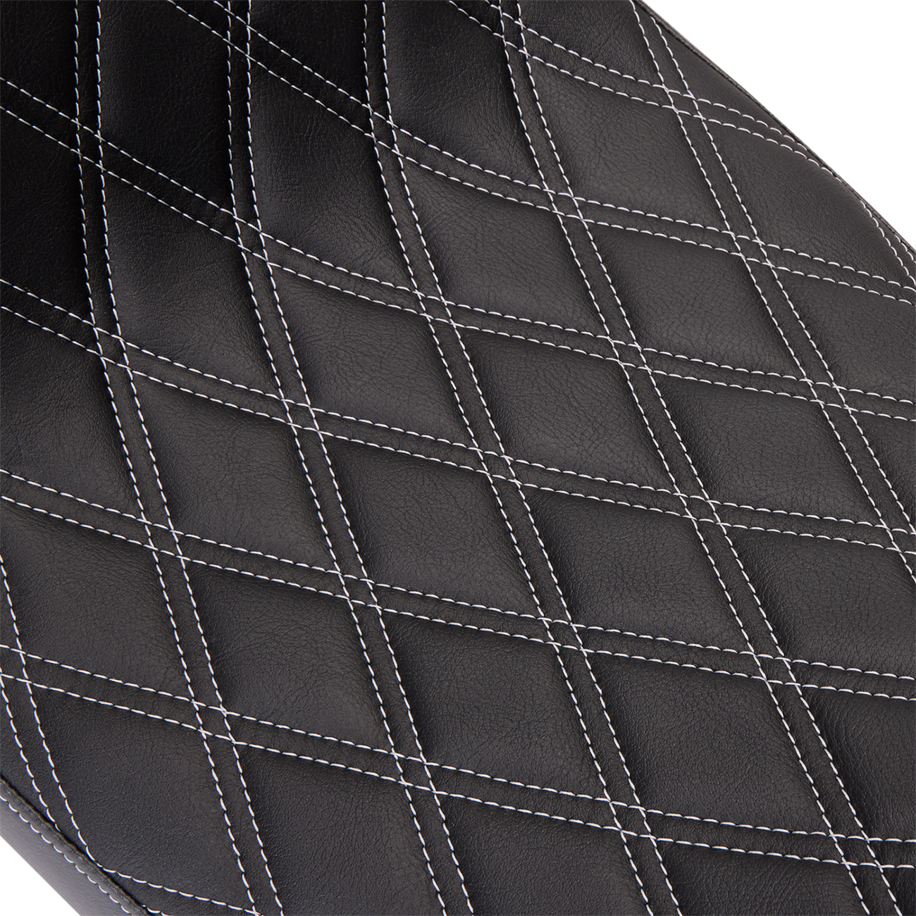 Drag Specialties Predator 2-up seat with vinyl cover and double diamond silver stitch for Harley FL 2008-2023.