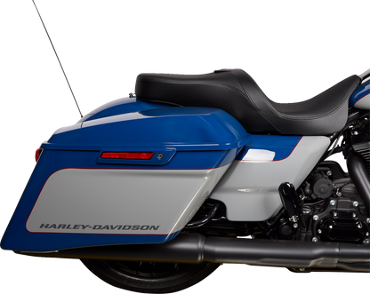 Drag Specialties Freedom Seat for FLH motorcycles, vinyl smooth seat designed for 2009-2023 Harley Davidson touring bikes.