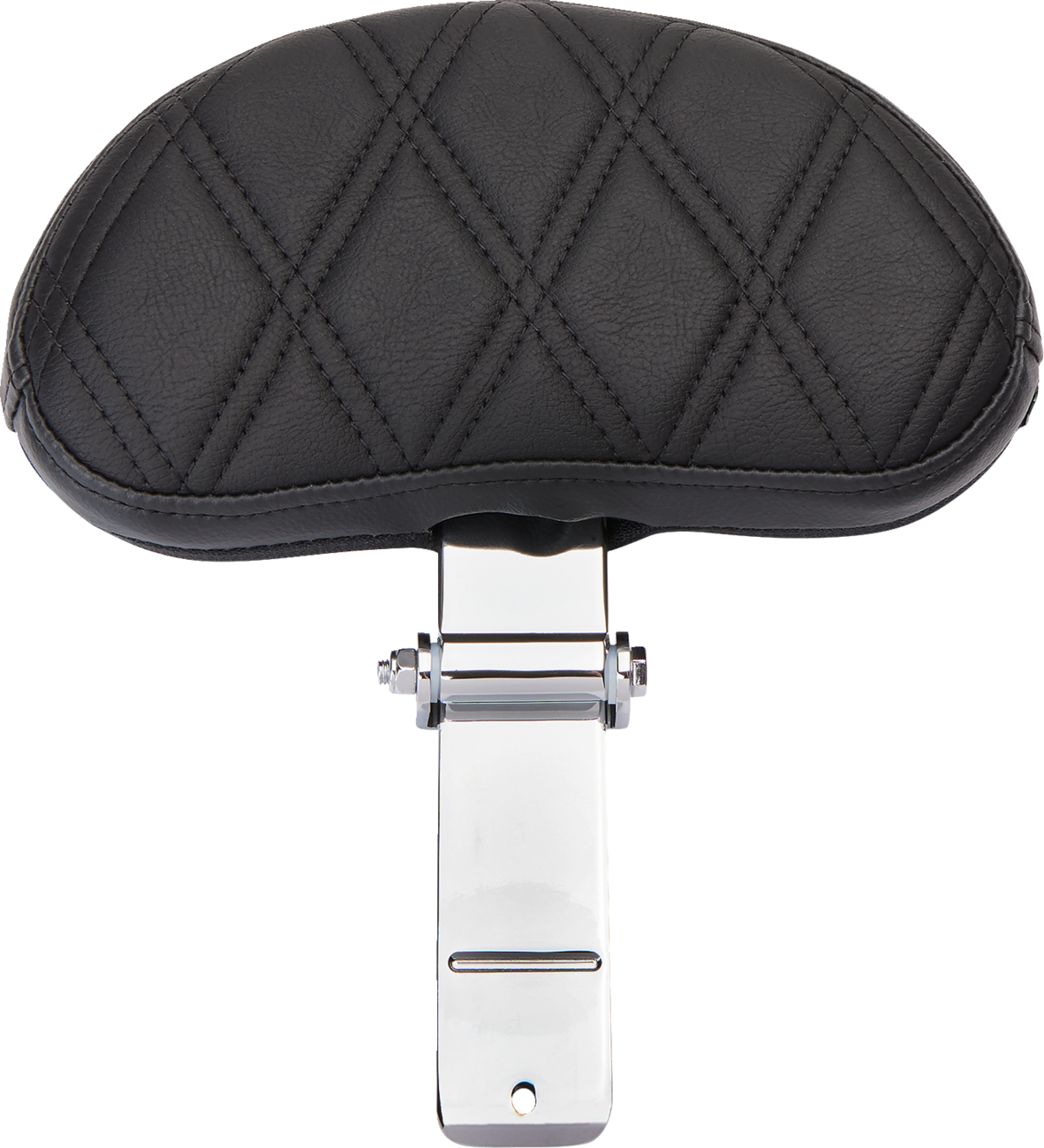 DRAG SPECIALTIES SEATS EZ Glide II small backrest in black vinyl with double diamond stitching, designed for motorcycle seats.