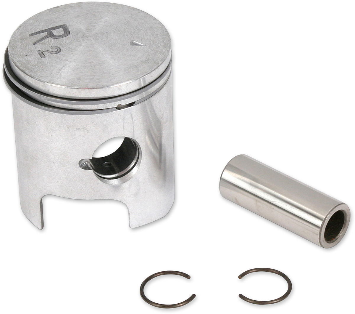 Parts Unlimited piston assembly for John Deere 8049, 58mm diameter, with visible piston components and metal construction.