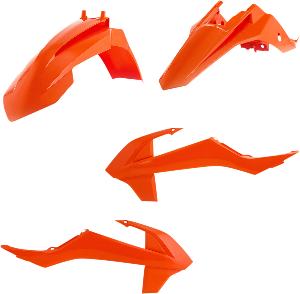 Acerbis OEM standard replacement body kit for motorcycles, featuring black plastic panels and mounting hardware.