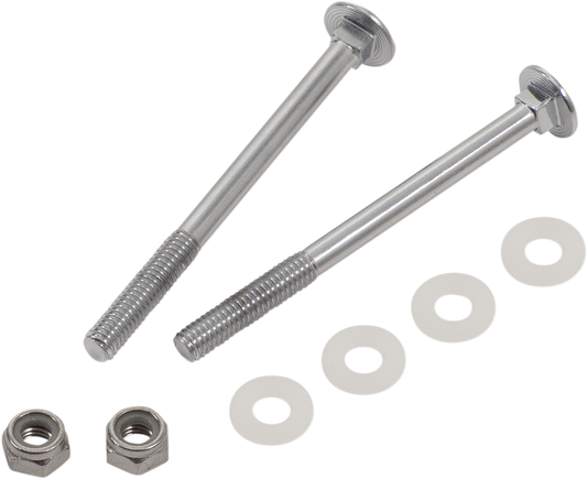 Chrome SHOW CHROME armrest hardware for engine mounting by Bill's Exhausts, shown in a close-up image.