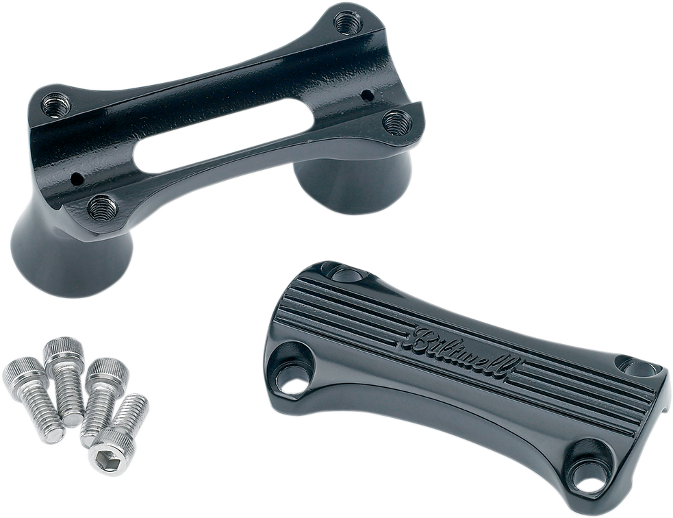 Black BILTWELL Thunder 2-inch riser handlebar for motorcycles, designed by Bill's Exhausts, shown on a clean background.