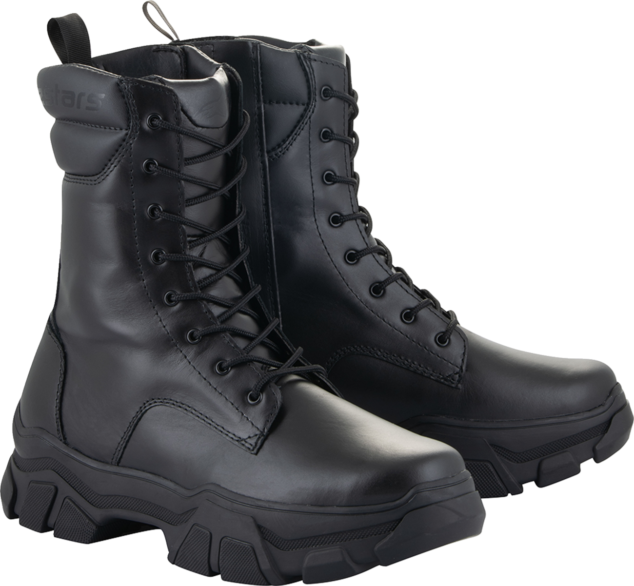 Black ALPINESTARS Women's Ava Boots, EU 36, stylish motorcycle shoes with sturdy design and premium leather finish.