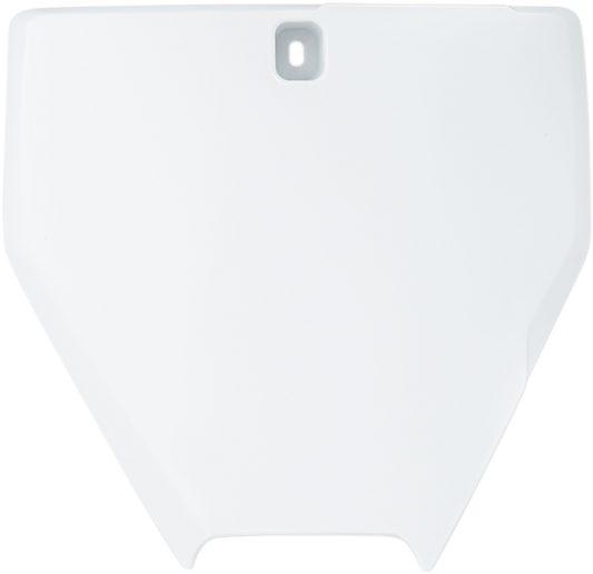 Acerbis front number plate in white for motorcycle, showcasing the body style and mounting points, branded by Bill's Exhausts.