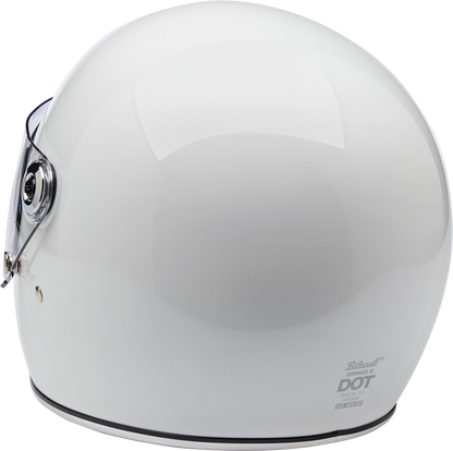 Gloss white BILTWELL Gringo S helmet with sleek design, XS size, lightweight motorcycle helmet with secure fit and venting features.