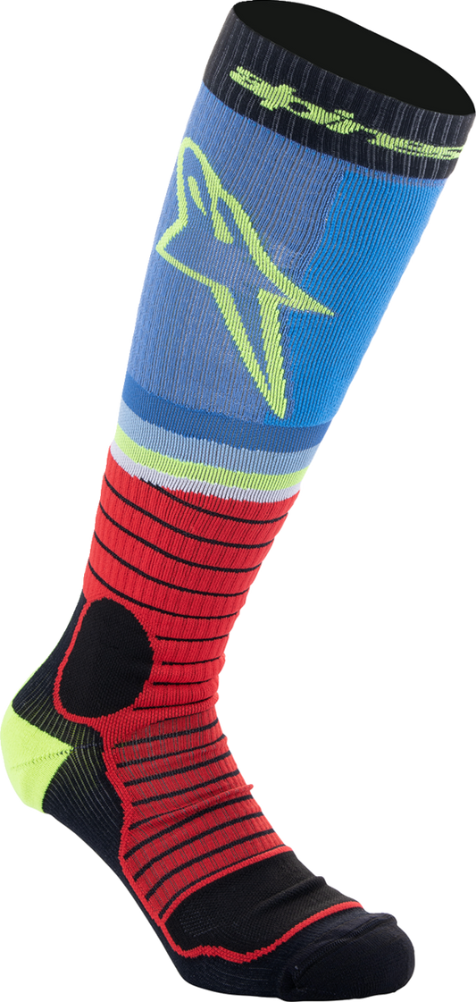 ALPINESTARS, Alpinestars MX Pro Socks - Black, Red, Blue, Yellow, Large 4701524-1212-L