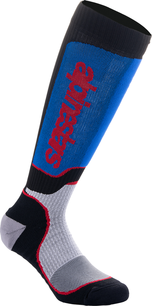 ALPINESTARS, Alpinestars MX Plus Socks - Black/Red/White/Blue, Medium (Part No. 4702324-1226-M)