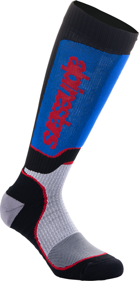 ALPINESTARS, Alpinestars Youth MX Plus Socks - Black, White, Blue, Red, Size Medium/Large
