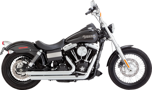 VANCE & HINES Big Shots staggered chrome motorcycle exhaust system with dual pipes and chrome finish, part #17958