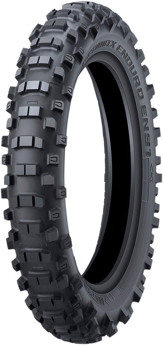 Dunlop Geomax EN91EX rear off-road motorcycle tire, 140/80-18 size, with rugged tread for enduro performance.