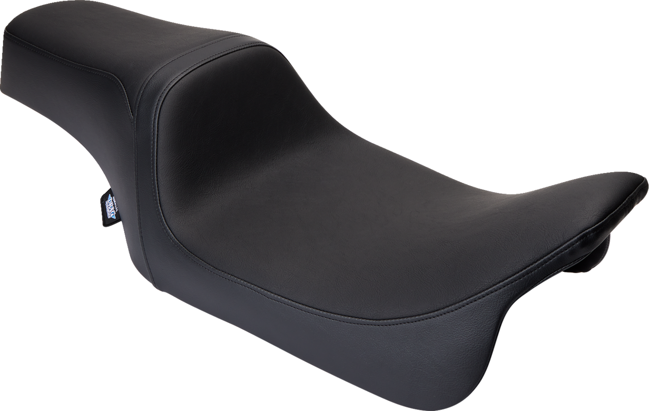 Black vinyl Predator 1Up seat from Drag Specialties, designed for Harley FLH models 2008-2023.