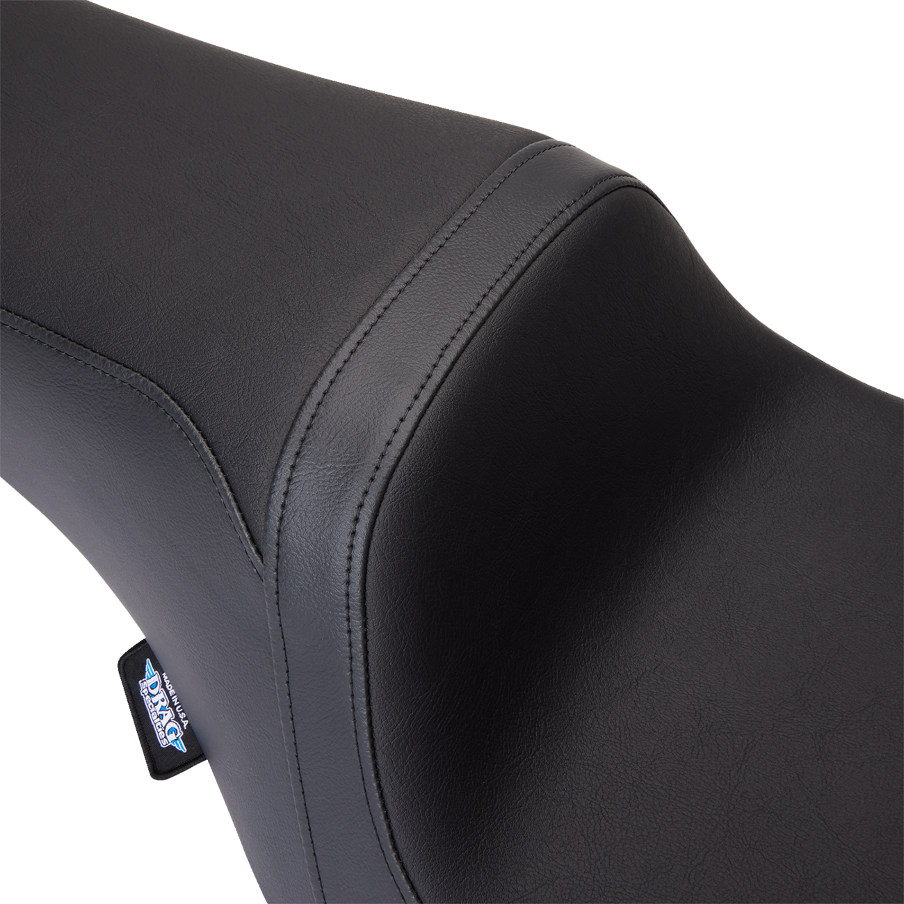 Black vinyl Predator 1Up Seat for FLH Harley Davidson motorcycles, designed by Drag Specialties Seats, 2008-2023.