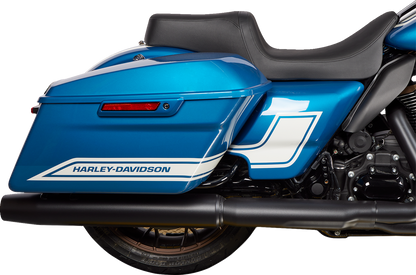 Black vinyl Predator 1Up seat for FLH motorcycles from 2008 to 2023, by DRAG SPECIALTIES SEATS, with a sleek and comfortable design.