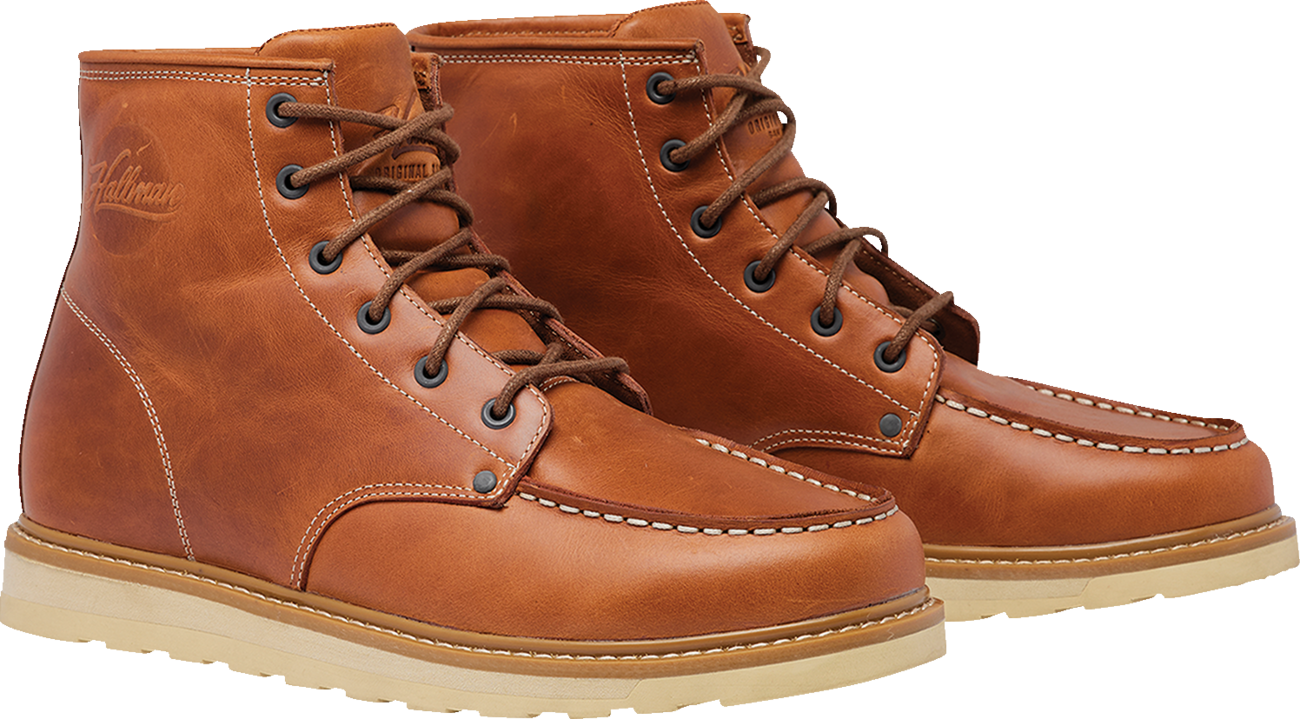 THOR, THOR Hallman Towner Boots - Brown Leather Work Boots with D3O® Ankle Padding and Quick-Dry Lining