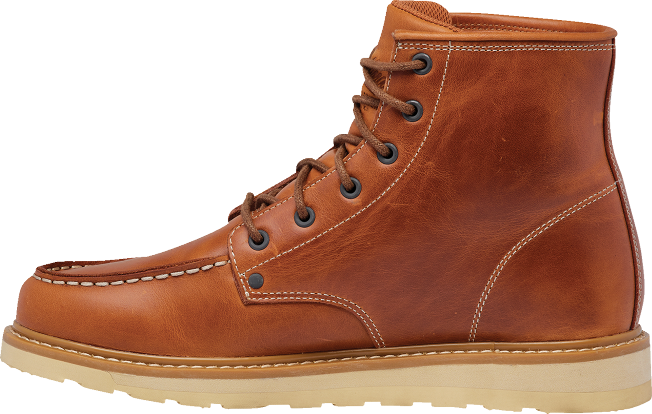 THOR, THOR Hallman Towner Boots - Brown Leather Work Boots with D3O® Ankle Padding and Quick-Dry Lining