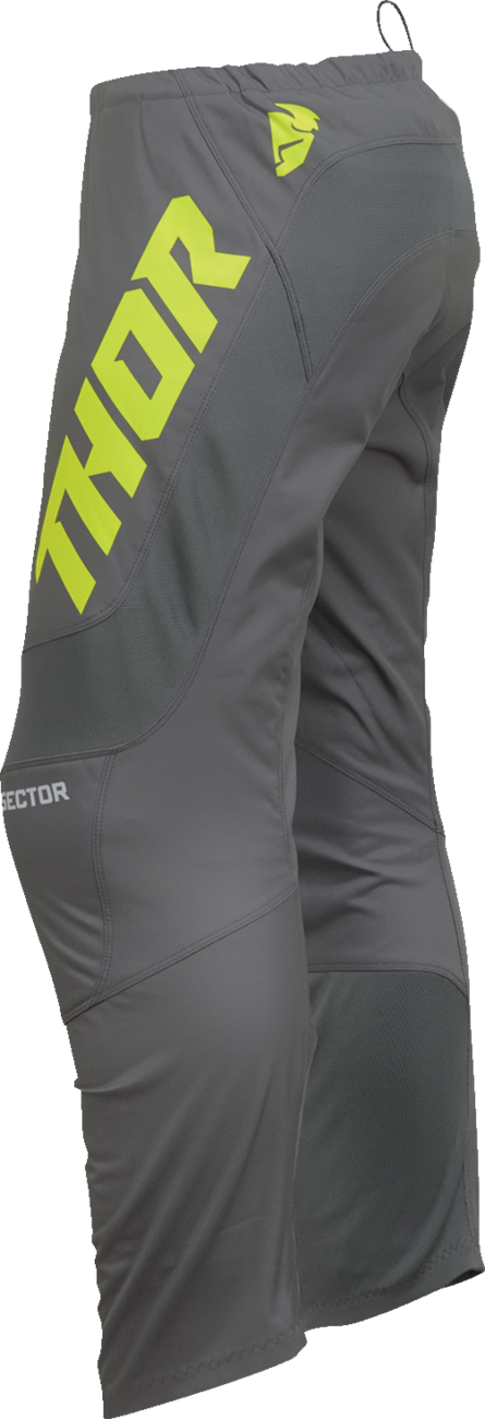 THOR, THOR Sector Checker Pants - Gray/Acid US 28 | Durable Performance Motorcycle Gear