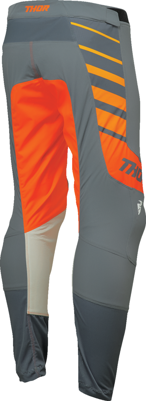 THOR Prime Analog Pants in charcoal and orange, US size 30, featuring durable fabric and sporty design.
