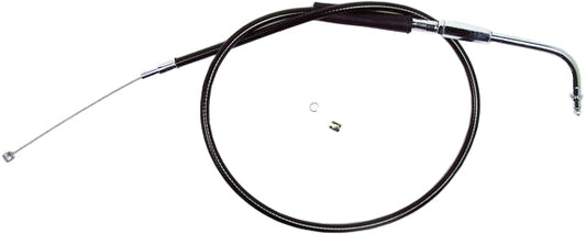 Black vinyl motorcycle throttle and clutch idle cable by Motion Pro, designed for precise control and durability.