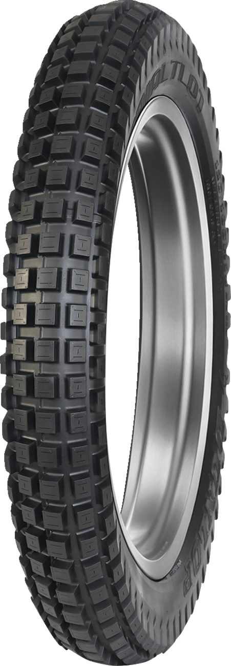 Dunlop Geomax TL01 rear off-road motorcycle tire 120/100R18 with tread pattern for rugged terrain, brand logo visible