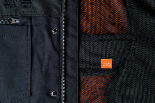 ICON Upstate Canvas National Jacket in 3XL with durable 400D polyester and cotton stretch mesh chassis, shown on a hanger.
