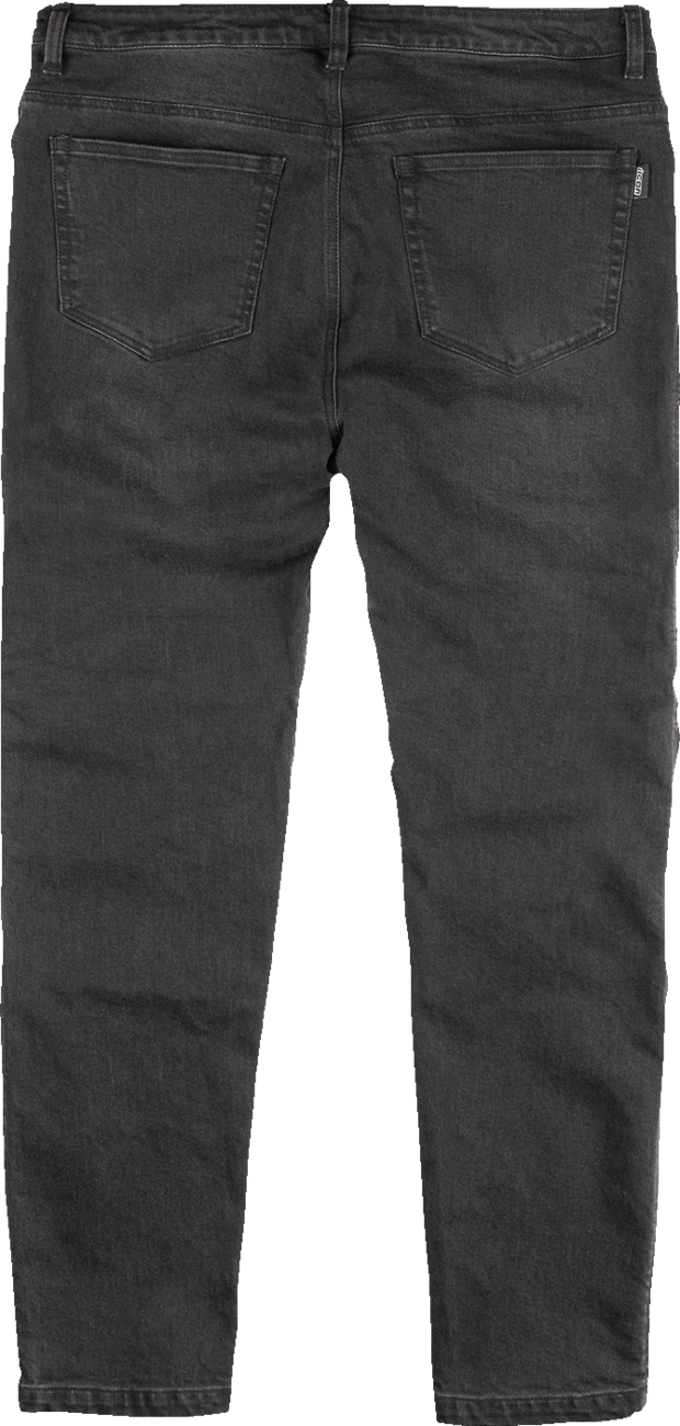 ICON Slabtown™ Jeans with D3O Ghost impact protectors in black, US size 36, featuring durable denim and protective padding.