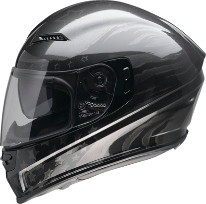 Z1R, Z1R Jackal Helmet Patriot Stealth XL by Z1R – Aerodynamic Motorcycle Helmet with Anti-Fog Shield and Drop-Down Sun Visor