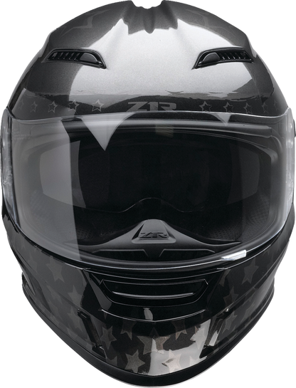 Z1R, Z1R Jackal Helmet Patriot Stealth XL by Z1R – Aerodynamic Motorcycle Helmet with Anti-Fog Shield and Drop-Down Sun Visor