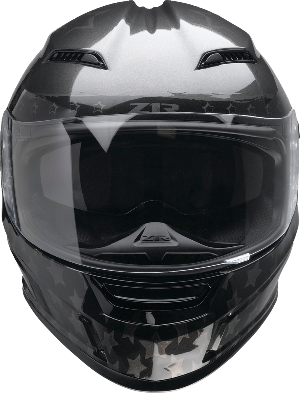 Z1R Jackal Patriot Stealth motorcycle helmet in 3XL size with matte black finish and aerodynamic design.