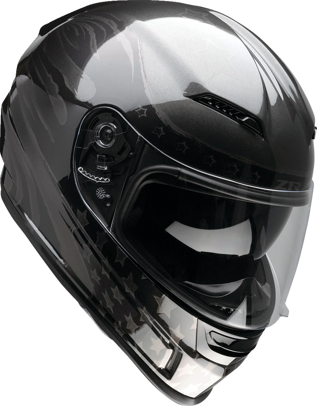 Z1R Jackal Patriot Stealth motorcycle helmet in 3XL with matte black finish and aerodynamic design, featuring visor and ventilation.