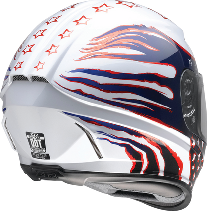 Z1R Jackal Patriot Red/White/Blue motorcycle helmet with sun visor, aerodynamic polycarbonate shell, 3XL size.