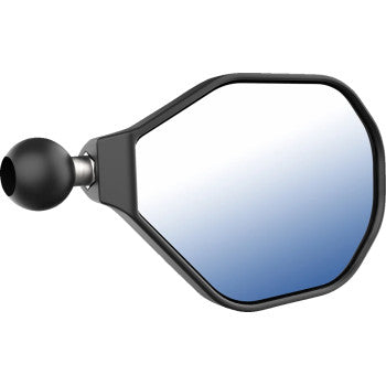 RAM MOUNTS Tough-Mirror side view in black, oval shape with ball joint, right side installation for motorcycle or vehicle.