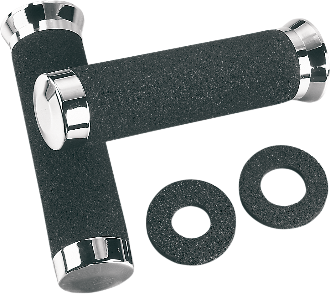 PARTS UNLIMITED Sundance® motorcycle grips 7/8" x 6-1/4" in black with textured surface for enhanced grip and comfort.