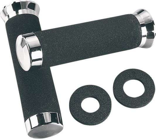 PARTS UNLIMITED Sundance® motorcycle grips 7/8" x 6-1/4" in black with textured surface for enhanced grip and comfort.