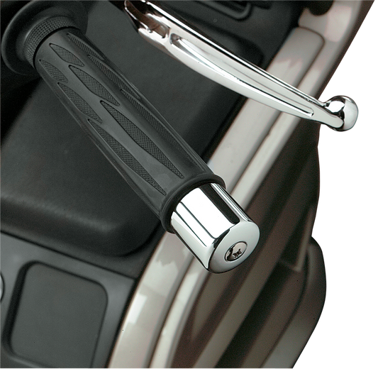 Parts Unlimited handlebar damper for Honda Gold Wing GL1800 motorcycle, part number 45-1209-BC114, shown on a motorcycle handlebar.