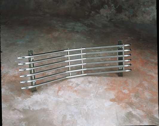 PARTS UNLIMITED radiator grille for Honda motorcycle, part number 45-8121A-BX-LB1, showing the black mesh design and mounting frame