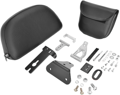 Bill's Exhausts Show Chrome Detachable Smart Mount Backrest for Victory engine, with chrome finish and secure mounting system.