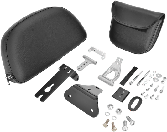 Bill's Exhausts Show Chrome Detachable Smart Mount Backrest for Victory engine, with chrome finish and secure mounting system.