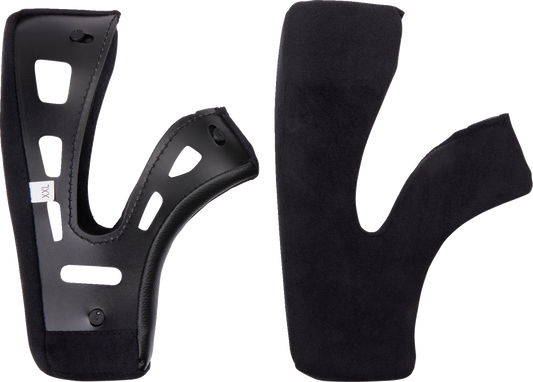 Black AGV X101 helmet cheek pads in large size, designed for comfort and fit, with visible padding and stitching.