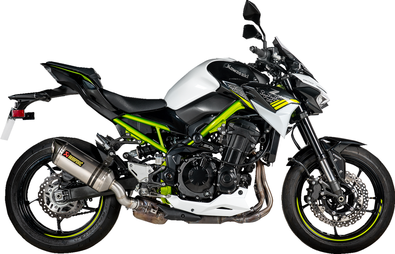 AKRAPOVIC Slip-On Line titanium motorcycle muffler, model S-K9SO10-HZT, showcasing sleek design and polished titanium finish