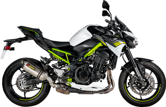 AKRAPOVIC Slip-On Line titanium motorcycle muffler, model S-K9SO10-HZT, showcasing sleek design and polished titanium finish