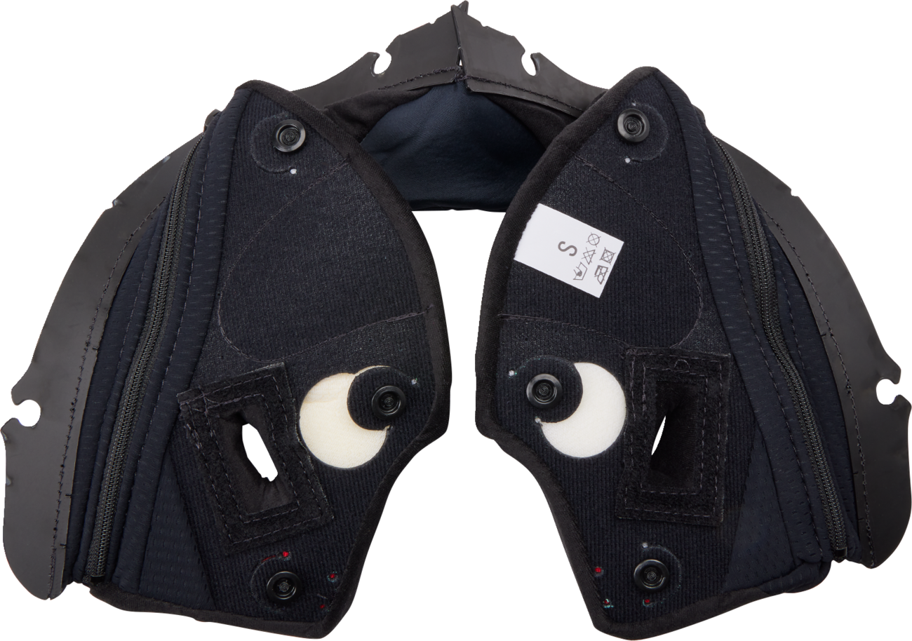 AGV Pista GP RR helmet cheek pads in black and red, 2XL size, for motorcycle helmet comfort and fit.