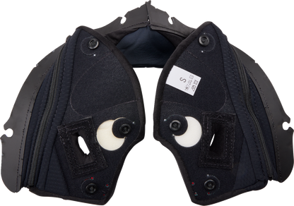 AGV Pista GP RR helmet cheek pads in black and red, 2XL size, for motorcycle helmet comfort and fit.